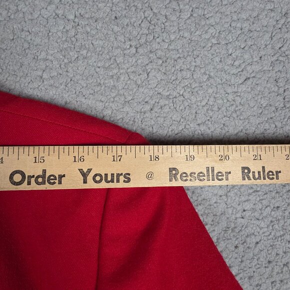 Vintage Talbots Blazer Womens Large 12 Worsted Wool Classic Jacket Red Preppy - Picture 9 of 15